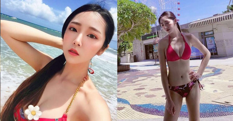 长腿爆乳正妹「唐芮」马拉湾玩水！「浑圆Ｄ奶」性感饱满有够犯规！泳装完全撑不住XD~