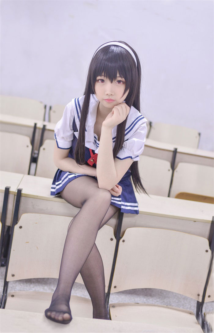 [Cosplay] 黑丝美腿 路人女主的养成方法 霞之丘诗羽 [24P/75MB]