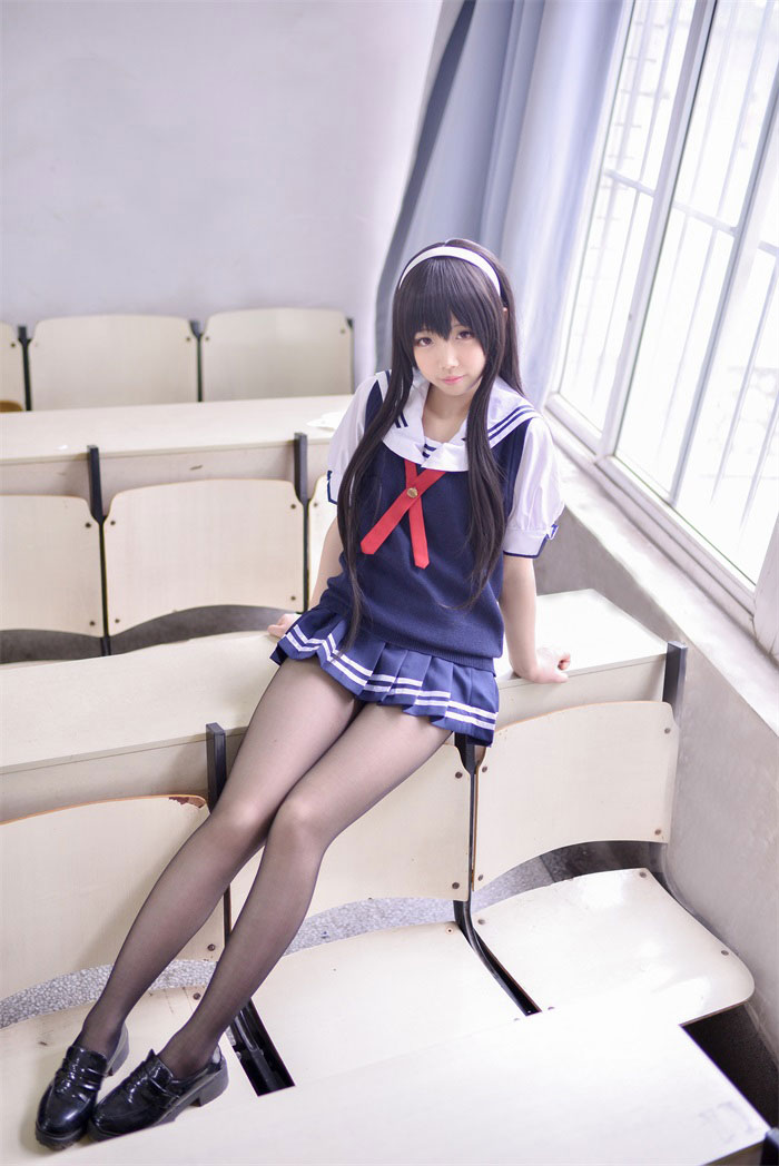 [Cosplay] 黑丝美腿 路人女主的养成方法 霞之丘诗羽 [24P/75MB]