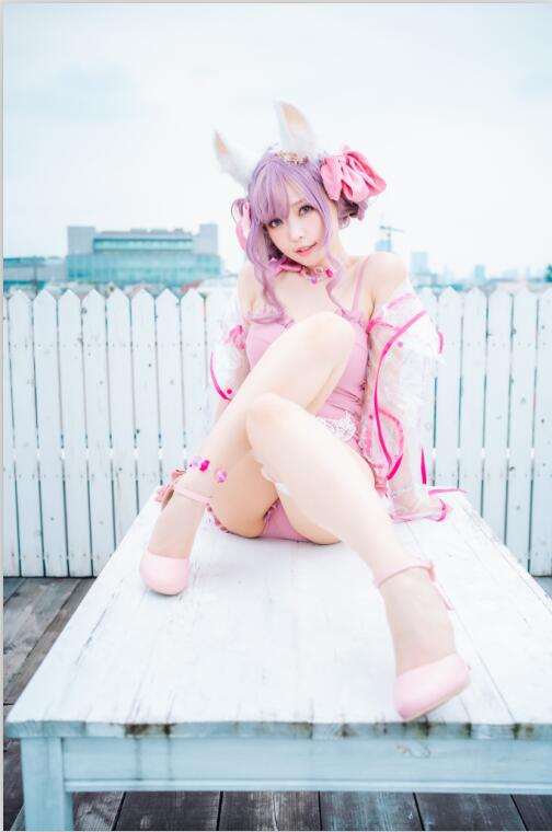 ElyEE子 - NO.84 Fluffy Summer – Original Swimsuit 粉色 54p