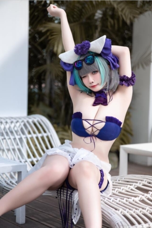 贞子蜜桃 – NO.17 碧蓝航线 柴郡泳装 60P1V