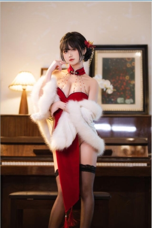 三度_69 NO.091 红丝绒旗袍 [76P3V